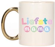 Bellatio Decorations Cadeau koffie/thee mok voor Mama - goud - liefste Mama - keramiek - 300 ml