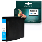 Evoke Compatible Ink for Epson T7552 Cyan Workforce Pro WF-8010 WF-8090DW WF-8090DTWC
