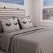 PETTI Artigiani Italiani - Beddengoedset, beddengoed voor tweepersoonsbed, beddengoed met zilveren ogen, beddengoed voor tweepersoonsbed, opdruk alleen op kussenslopen, 100% Made in Italy