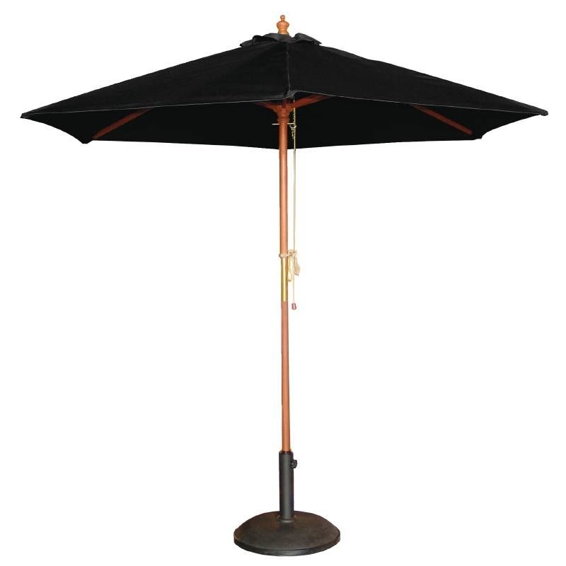 Bolero Parasol Rond met Katrolmechanisme - Zwart - 3 meter Ø