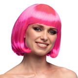 Boland - Pruik Cabaret, halflang, bob met pony, synthetisch haar, kapsel, themafeest, carnaval, kostuum