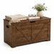 Merkloos Relaxdays opbergbank met deksel, HxBxD: 46 x 100 x 40 cm, vintagebruin