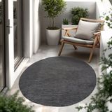 Paco Home In-& Outdoor Balkon Terras Keukenvloerkleed Eenkleurig Gemêleerd Patroon 80 cm Rund