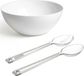 Plasticforte Salad bowl - Transparent salad servers - Plastic - White - D26 cm