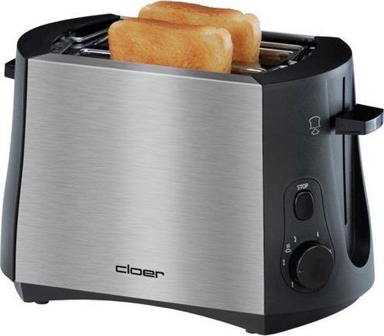 Cloer 3419 Broodrooster - Zwart/RVS - 900W
