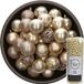 Decoris Kerstballen - 37x stuks - 6 cm - incl. kralenslinger - champagne - kunststof
