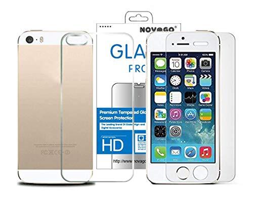 NOVAGO displaybeschermfolie van gehard glas voor iPhone 5, iPhone 5S, iPhone SE, 2 stuks