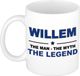 Bellatio Decorations Naam cadeau Willem - The man, The myth the legend koffie mok / beker 300 ml - Donkerblauw Keramiek