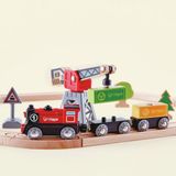Hape Cargo Delivery Loop - Houten Treinset met Magnetische Kraan en Locomotief, 19 Delig, 3+