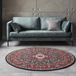 Tapeso Klassiek vloerkleed rond Medaillion - zwart/rood 160 cm rond