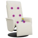 VidaXL Elektrische Massagestoel Crème Kunstleer