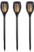 Lumineo Torche de jardin solaire ovale - 3x - effet flamme - énergie solaire - 60 cm