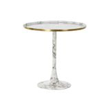 Fijalo DKD Home Decor Bijzettafel Wit Marmer Aluminium 51 x 51 x 51 cm