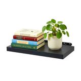 Relaxdays Wandplank zwevend - 4 x 40 x 23 cm - zwart