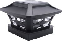 OEM NCD E-Commerce Handel GmbH Zonne-paalkapverlichting LED-dekhekkap Zwart Vierkant Kunststof