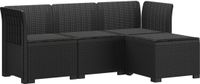 vidaXL 4-Zitter Tuin Sofa met Kussens Rattan Look PP Antraciet
