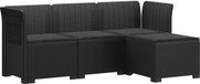 vidaXL Canapé de jardin 4 places aspect rotin PP anthracite avec coussins