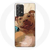 Maniacase Hoesje voor Samsung Galaxy A52 American Pit Bull Terrier Bruin
