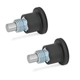 Ganter Normelemente | Rastbouten l kleine uitvoering - GN 822.6-7-M12X1,5-B | vorm B: zonder vergrendeling | staal verzinkt, blauw gepassiveerd | 2 stuks