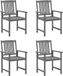 Acaciahout chaise de jardin 4 pièces avec coussins massif gris