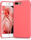 kwmobile telefoonhoesje geschikt voor Apple iPhone 7 Plus / iPhone 8 Plus - Hoesje met siliconen coating - Smartphone case in neon koraal