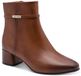 Marco Tozzi Dames Enkellaarsje 2-25378-47 Bruin Leer/Synthetisch Blokhak Ritssluiting