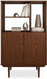 IDIMEX Highboard Simona van massief hout met open plank – afwerking in kastanje
