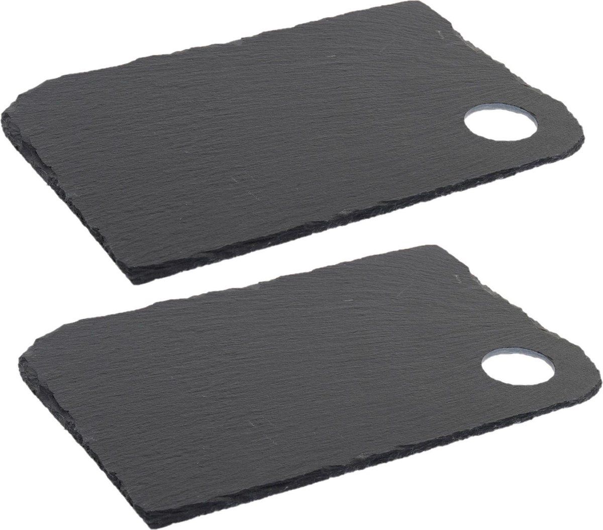 2x stuks houten snijplanken 28 x 18 cm zwart | Snijplankjes/snijplankje