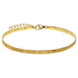 Lucardi - Dames Stalen goldplated armband I LOVE YOU - Armband - Staal - Goudkleurig - 19 cm