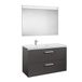 Rock – Pack (Left Vanity Base met twee laden en spiegel-LED) – Prisma-serie, grijs antraciet