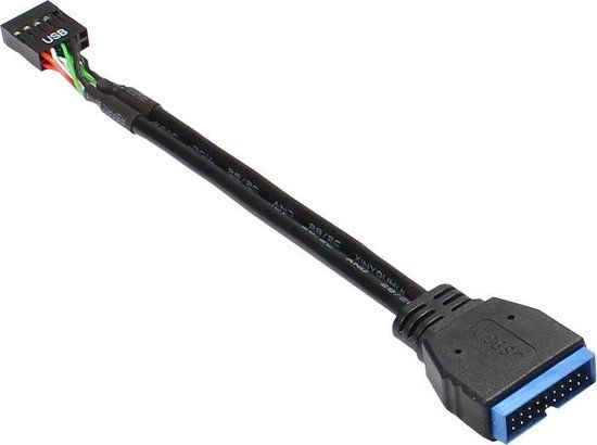 Alcasa 5021-PST1 USB-kabel 0,15 m Zwart, Blauw
