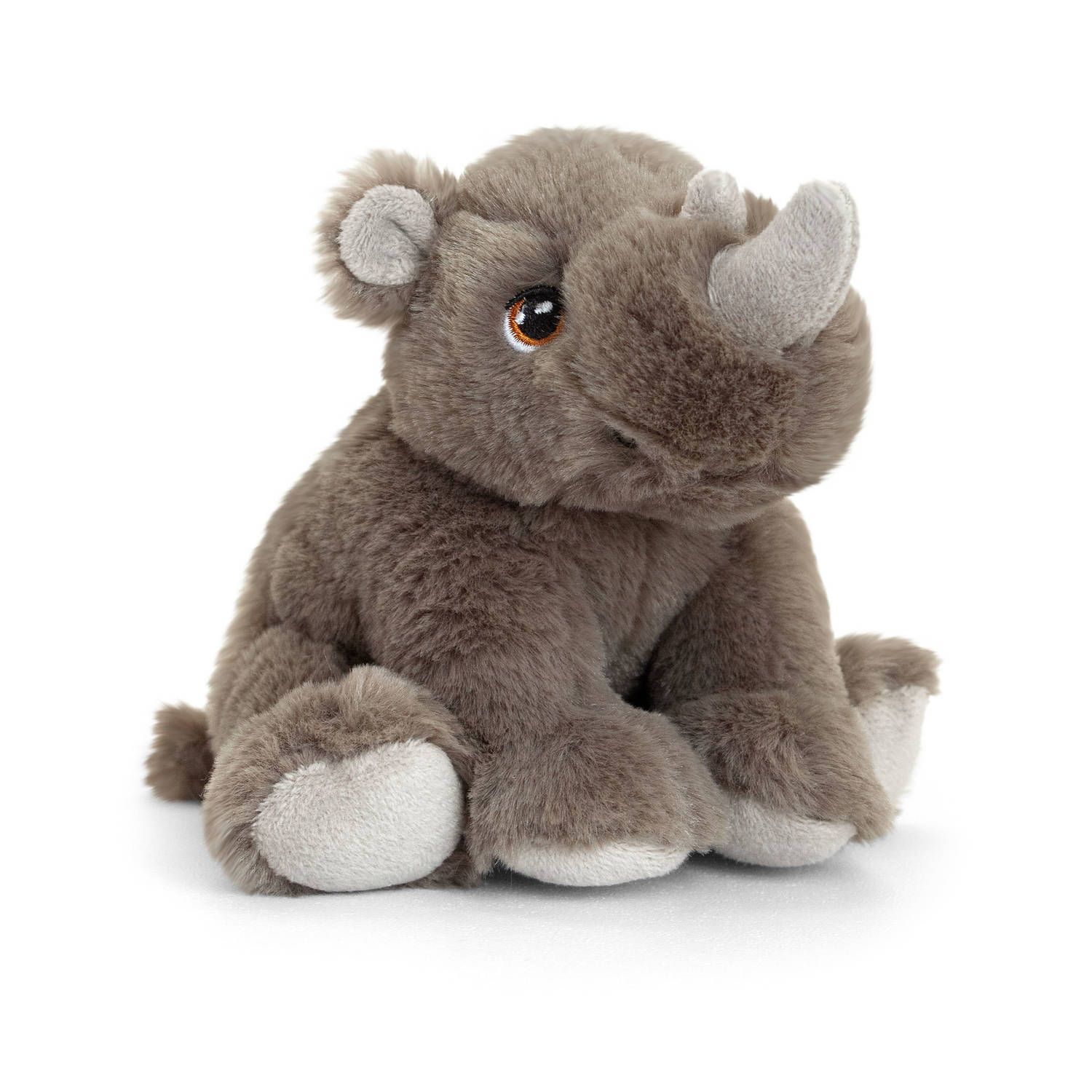 Keel Toys Pluche knuffel dieren neushoorn 25 cm - Knuffelbeesten speelgoed