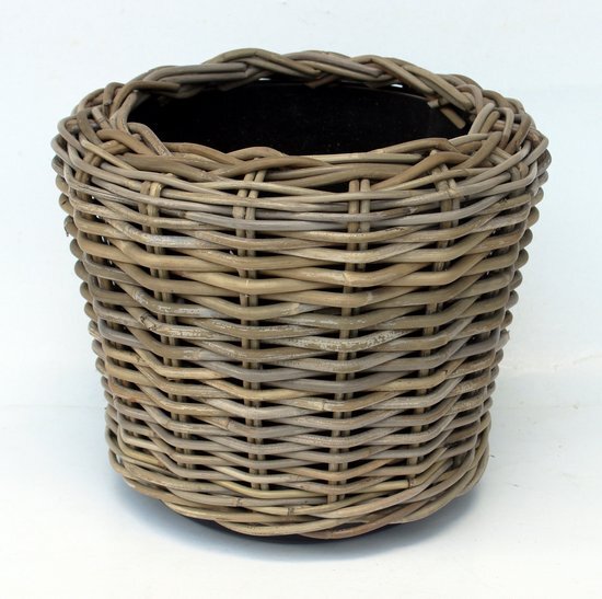 Naturn Living Rotan drypot van Naturn Living™ | ø 34 x 30 cm | Duurzame plantenbak met gerecyclede kunststof binnenkant | Grijs