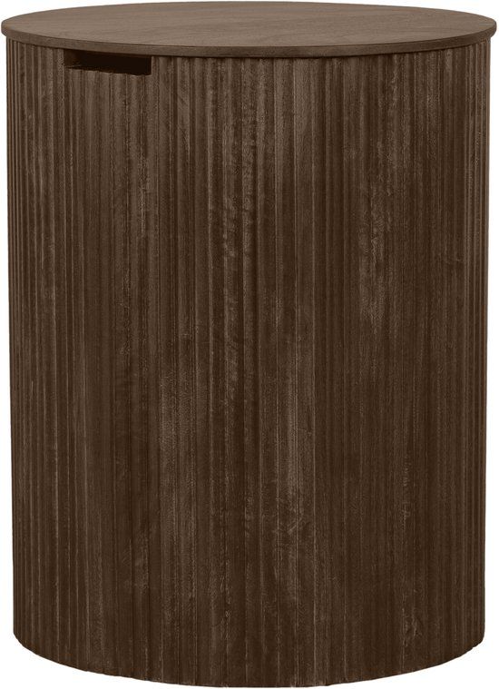 Lewis & Loft Bijzettafel Lonne - FSC® mangohout - Met opbergruimte - ⌀40 cm - Bruin