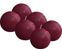 Bolsius - Glanzende bolkaarsen - 6 Stuks - Rood - 7cm - 16 Branduren
