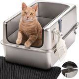 PRIORPET Terona B.V. Kattentoilet RVS XXL - 60x40x32 cm