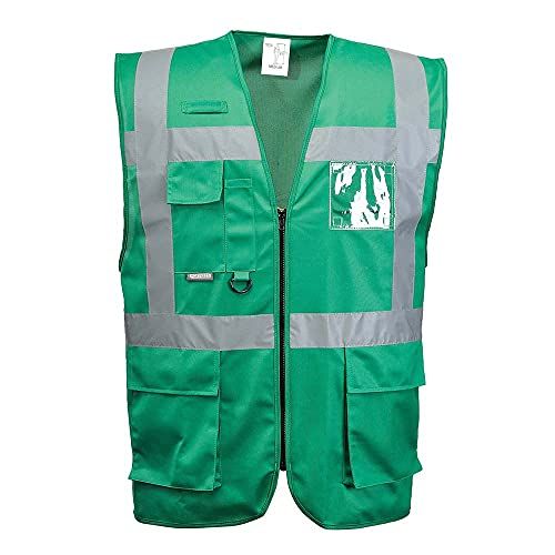 Portwest F476 Iona Executive Vest, Regular, Size 3XL, Bottle Green