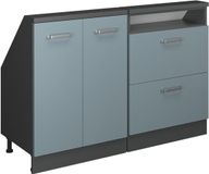 Vicco R-Line Keukenkast voor schuine wand – 120 cm Set van 2 Blauw-grijs/antraciet