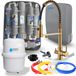 Aqua-Pure Waterfilter voor onder de gootsteen, RO7 Slim, 7-traps omgekeerde osmose, 75 GPD, mineralisatie en ionisatie, met een gouden keukenkraan