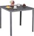 Merkloos Relaxdays Tuintafel, vierkant, 74 x 78 x 78 cm, houtlook, kunststof en staal, grijs