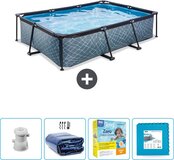 EXIT Rechthoekig Stone Frame Zwembad - 300 x 200 x 65 cm - Grijs