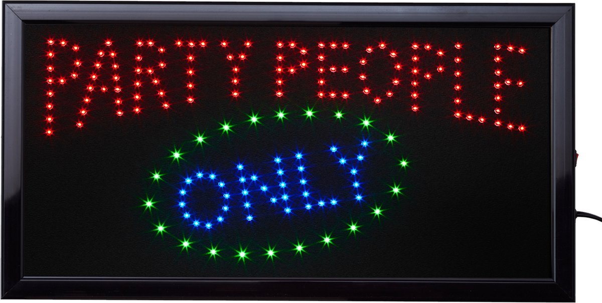 Cave & Garden Led bord - Led sign - Party people - 50 x 25cm - Led verlichting - Bar Decoratie - Light box - led borden - Decoratie - LED - Led decoratie -