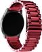Strap-it Stalen schakel bandje 20mm - Wijnrood - Geschikt voor 20mm smartwatches