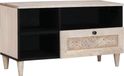 Meuble TV Blanc délavé 80 x 33 x 46 cm Bois de manguier massif