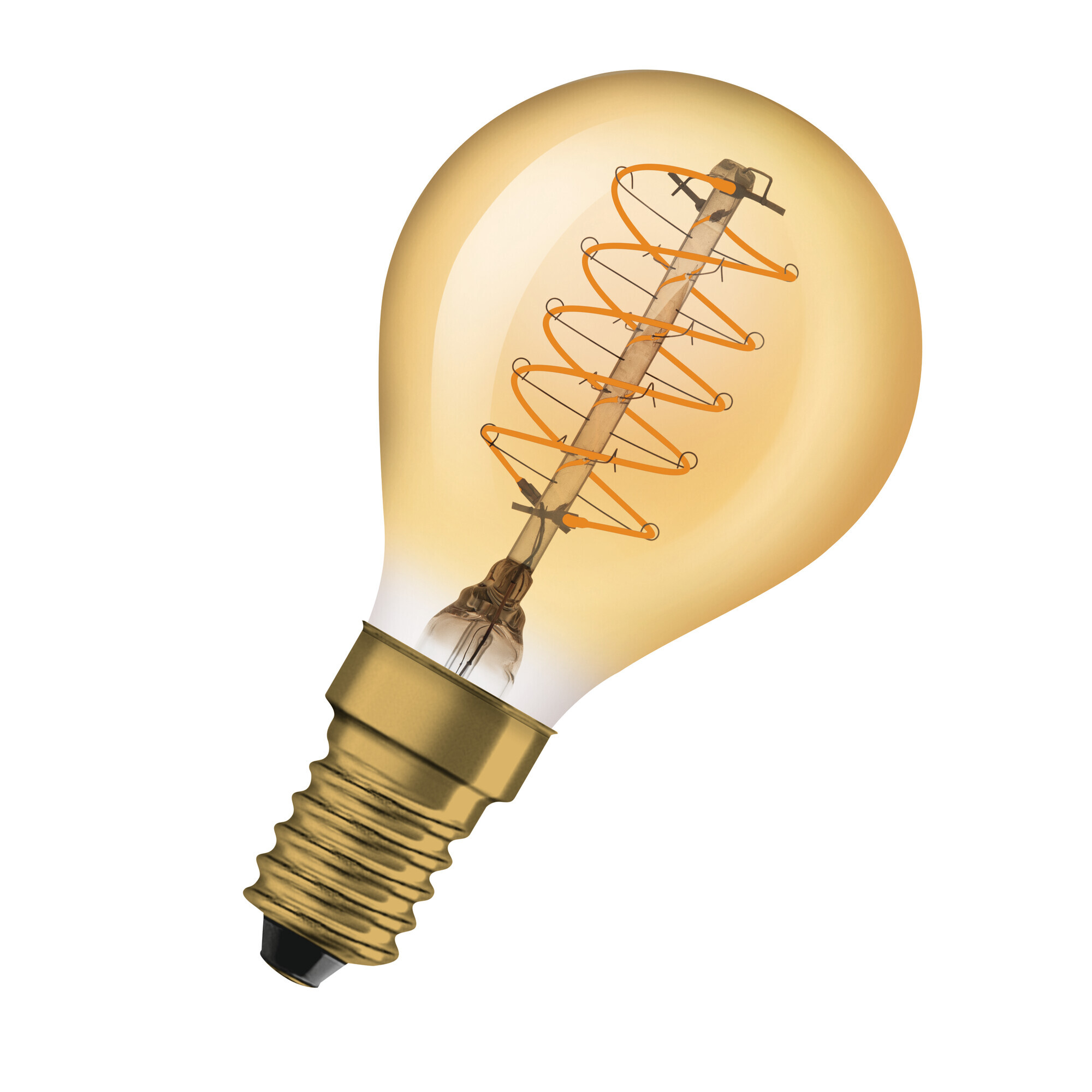 Osram Vintage 1906 LED E14 Kogel Filament Goud 3.4W 250lm - 822 Zeer Warm Wit | Dimbaar