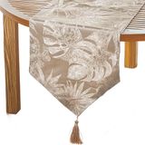 DRW Tafelloper van polyester, crèmekleurig, 30 x 1 x 180 cm