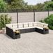 Prolenta Maison Exclusive - Tuinset voor de tuin, bestaande uit 10 delen met kussens, in zwart polyrotan
