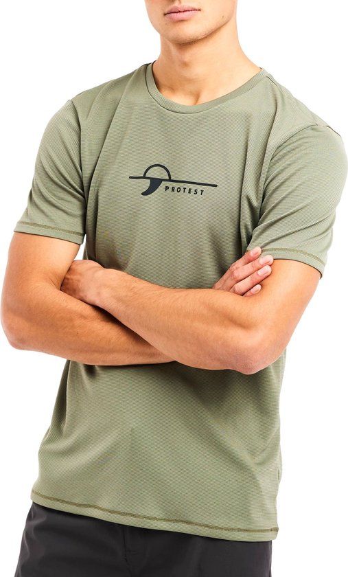 Protest Legundi Rashguard Surfshirt Mannen - Olijfgroen - Maat M