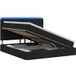 Maison Exclusive - Lit de rangement LED avec matelas noir 180 x 200 cm tissu
