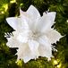 FurRain Poinsettia Kunstkerstbloemen decoraties glitter kerstbloemen kerstplectrums boomkransen Nieuwjaar bruiloft partij ornamenten (wit)